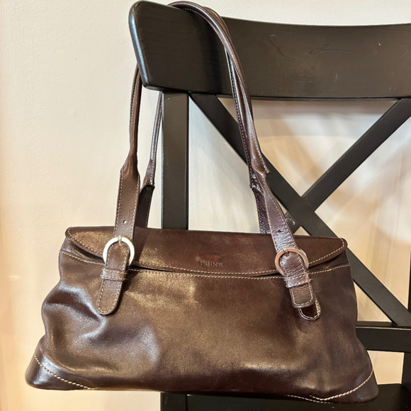 Brown Medium Prune Leather Purse - Picture 1 of 5